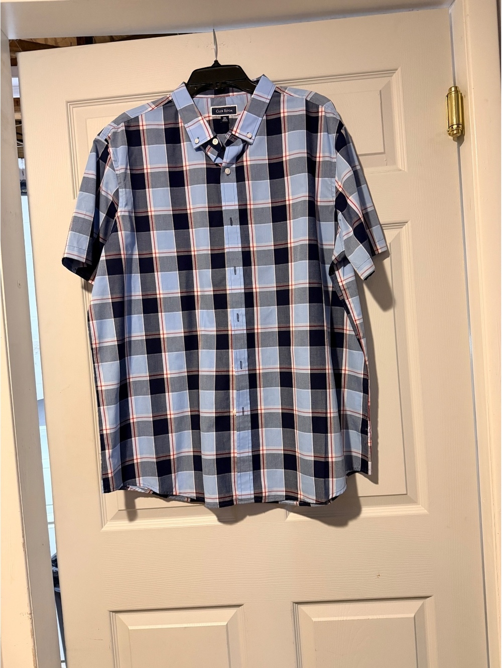 Club Room plaid short sleeve button-up shirt